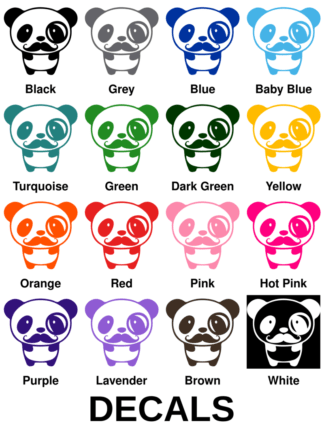 Mr. Panda Moustache Decals